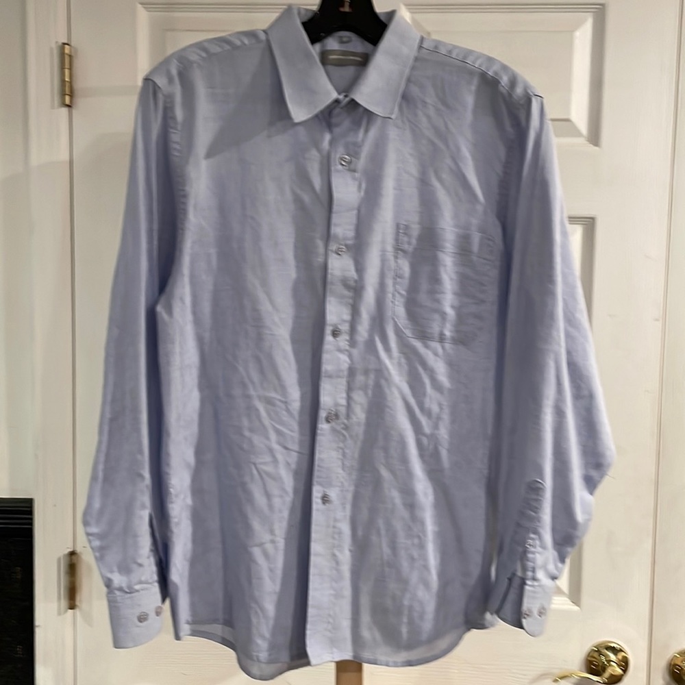 Pierre Cardin boys blue long sleeve button down dress shirt size 18H.